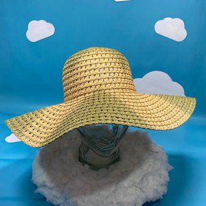 Leather Heart Applique Paper Straw Tie Dyed Sun Hat